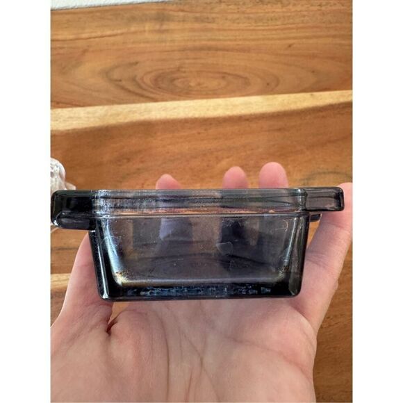 Glass bundle of 2 scents asymmetrical blue clear miniature candle holder cup tri - Picture 6 of 6